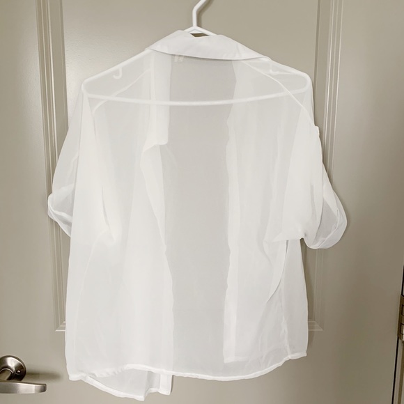 Sheer Chiffon Summer Dress Shirt - Picture 3 of 4